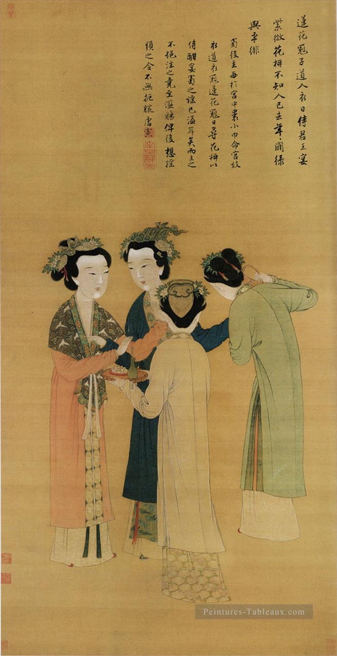 dames Cour de l’ancien Shu ancienne Chine encre Peintures à l'huile